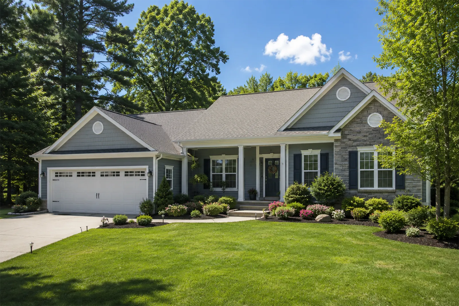 Freshly painted home exterior with clean trim lines