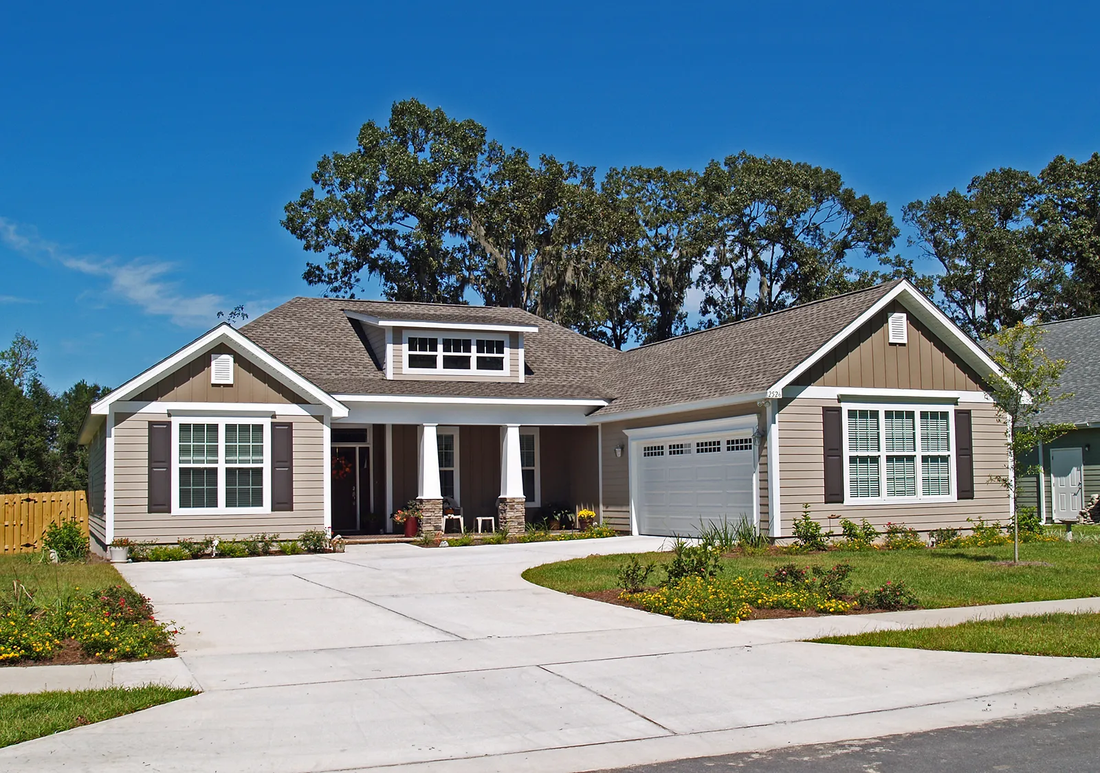 Freshly painted home exterior with clean trim lines