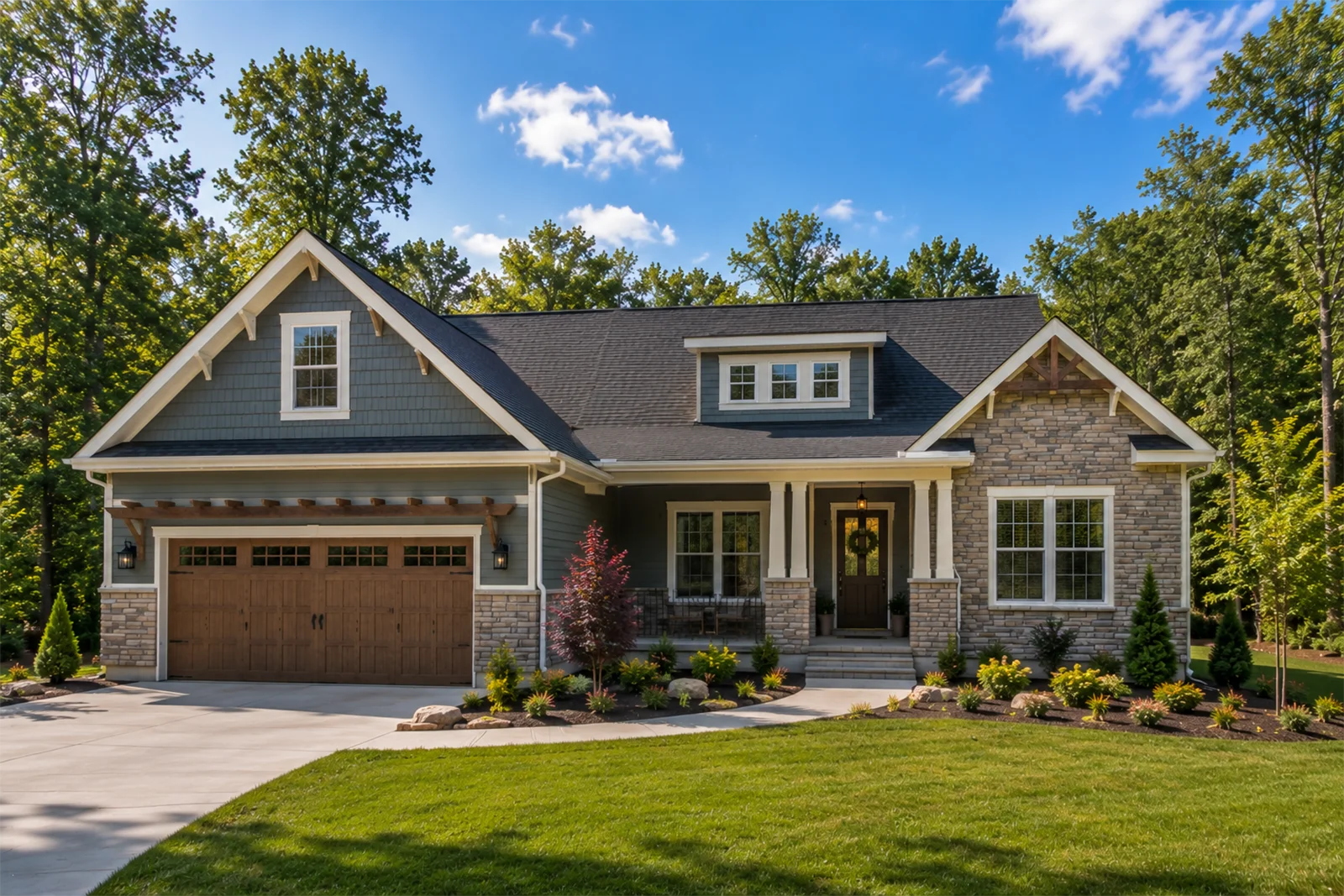 Freshly painted home exterior in the Asheville area